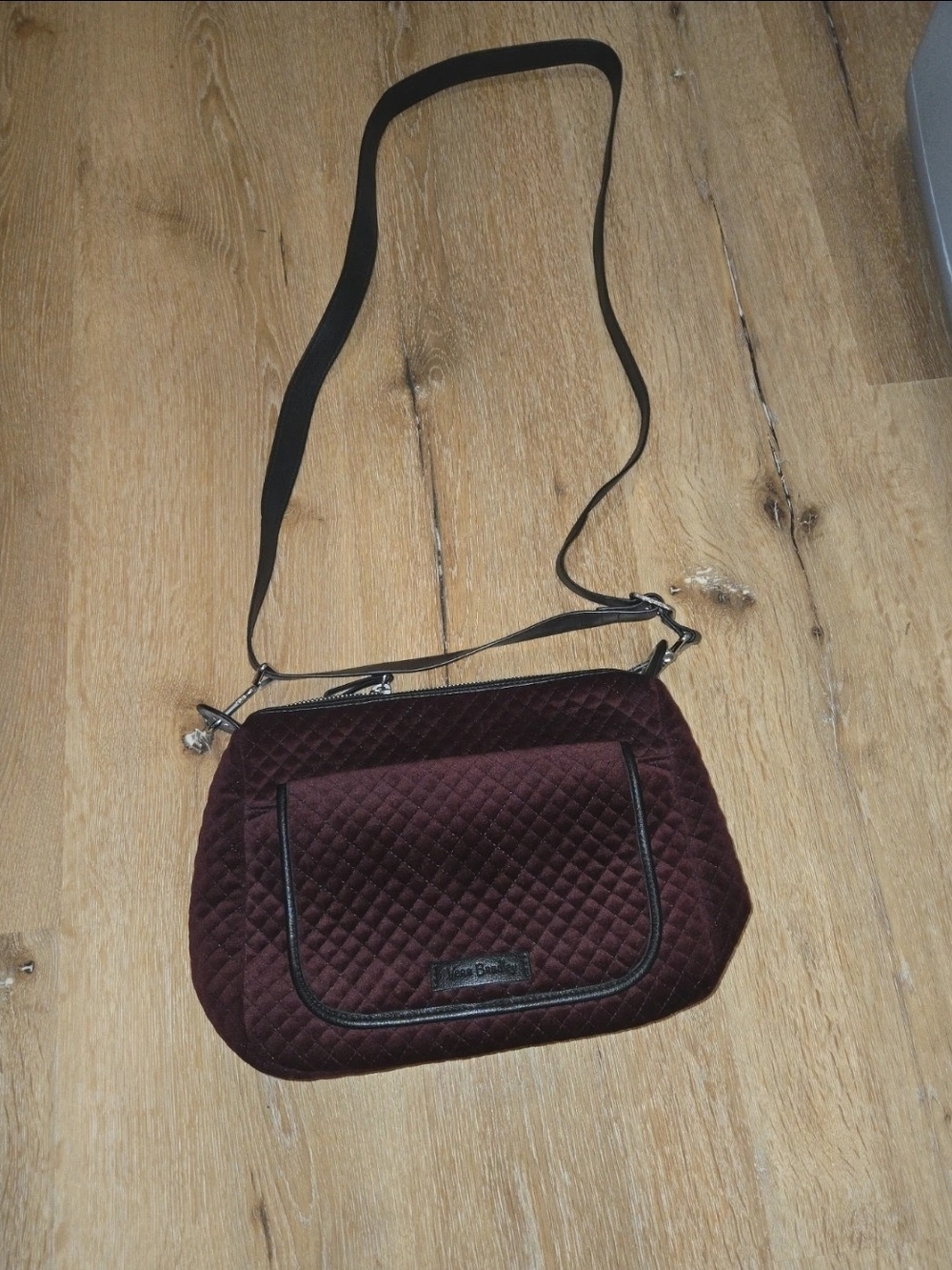 Vera Bradley Quilted Crossbody Bag in Burgundy